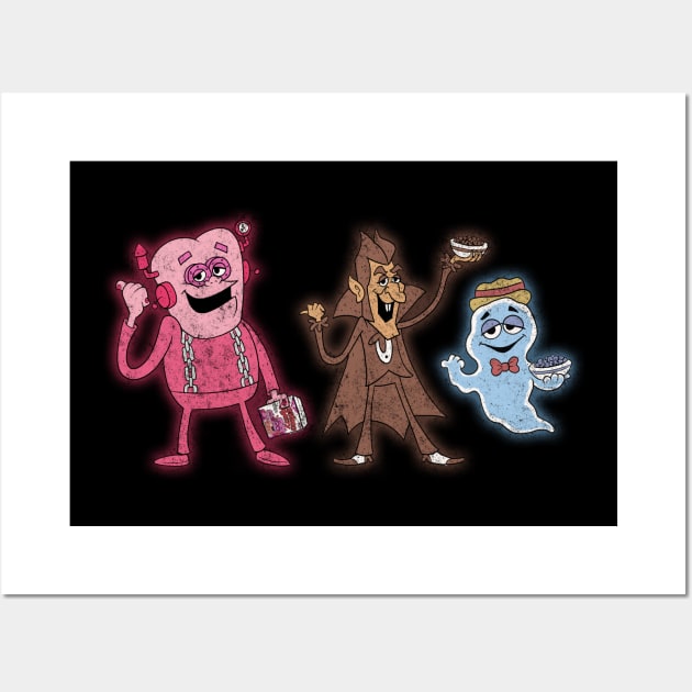 Hitchhiking Cereal Monsters! Wall Art by chrisraimoart